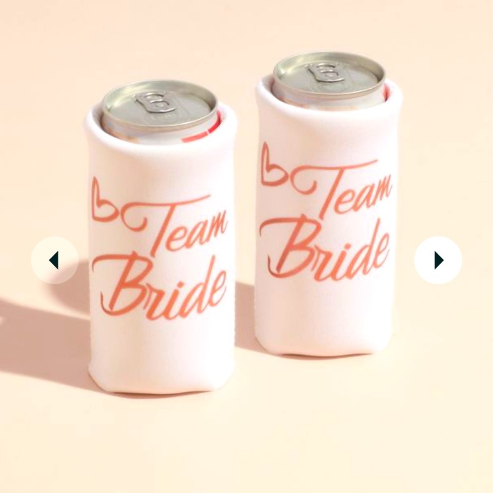 team bride neoprene slim can cooler set